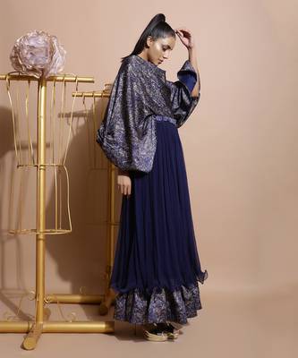 Navy Splash Skirt Set 4