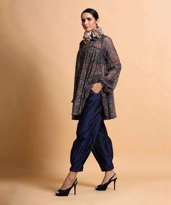 Navy Splash Bias Shirt Tunic Set 4
