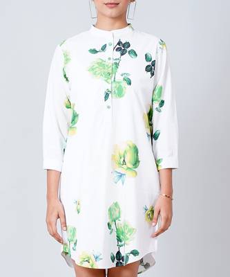 Green Floral Shirt Dress 6