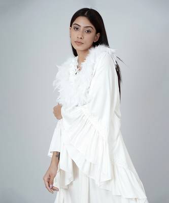 White Ruffle Long Dress 6