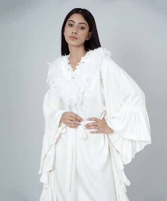 White Ruffle Long Dress 7