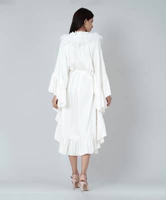 White Ruffle Long Dress 8