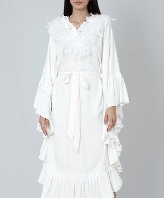 White Ruffle Long Dress 9