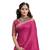 Pink printed cotton saree with blouse