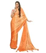 Orange brasso brasso saree with blouse