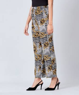 Yellow Baroque Animal Print Shirt And Palazzo Set 6