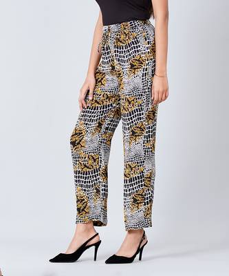 Yellow Baroque Animal Print Shirt And Palazzo Set 7