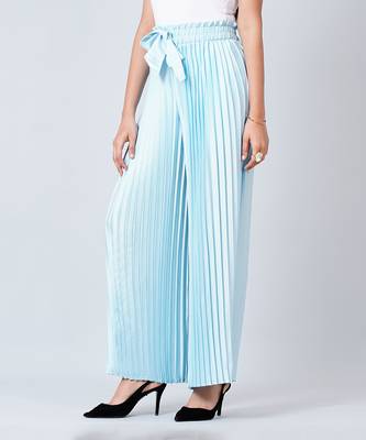 Blue Floral Top And Pleated Palazzo Set 8