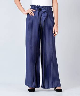 Purple And Blue Floral Top And Pleated Palazzo Set 7