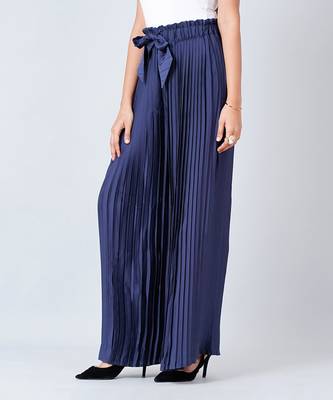 Purple And Blue Floral Top And Pleated Palazzo Set 8