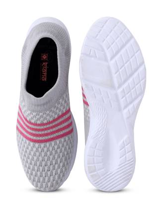 Kiana Women's Grey Canvas Knitted Round Sneaker 2