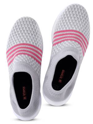 Kiana Women's Grey Canvas Knitted Round Sneaker 3