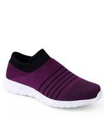 Kiana Women's Purple Canvas Knitted Round Sneaker