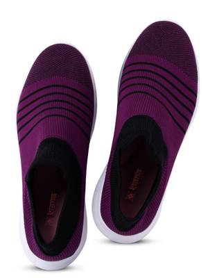 Kiana Women's Purple Canvas Knitted Round Sneaker 3