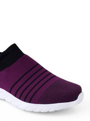 Kiana Women's Purple Canvas Knitted Round Sneaker 4