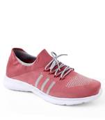 Kiana Women's Peach Canvas Knitted Round Sneaker