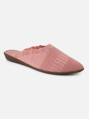 Kiana Women's Pink Synthetic Knitted Pointed Shape Casual Bellies 4