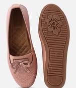 Kiana Women's Peach Canvas Laser cut Round Shape Casual Bellies