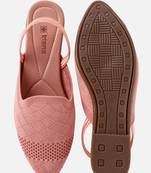 Kiana Women's Pink Synthetic Knitted Pointed Shape Casual Bellies