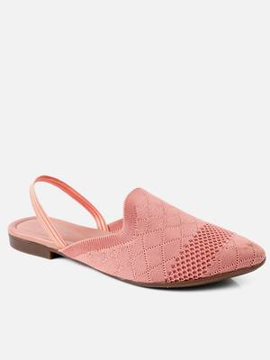 Kiana Women's Pink Synthetic Knitted Pointed Shape Casual Bellies 4