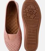Kiana Women's Pink Canvas Laser cut Round Shape Casual Bellies