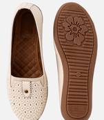 Kiana Women's Black Canvas Laser cut Round Shape Casual Bellies