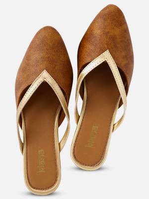 Kiana Women's Brown Synthetic Pointed Shape Printed Casual Bellies 2