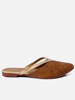 Kiana Women's Brown Synthetic Pointed Shape Printed Casual Bellies 3