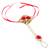 Red Floral Fabric Handmade Wrist band Bhaiya Bhabhi Sister Rakhi Hathphool Handharness