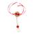 Red Floral Fabric Handmade Wrist band Bhaiya Bhabhi Sister Rakhi Hathphool Handharness