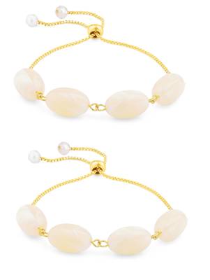 Multi-Color Stone Handmade Wrist Band Bracelet Bracelet for Women/Men/Kids - Pack of 2 1