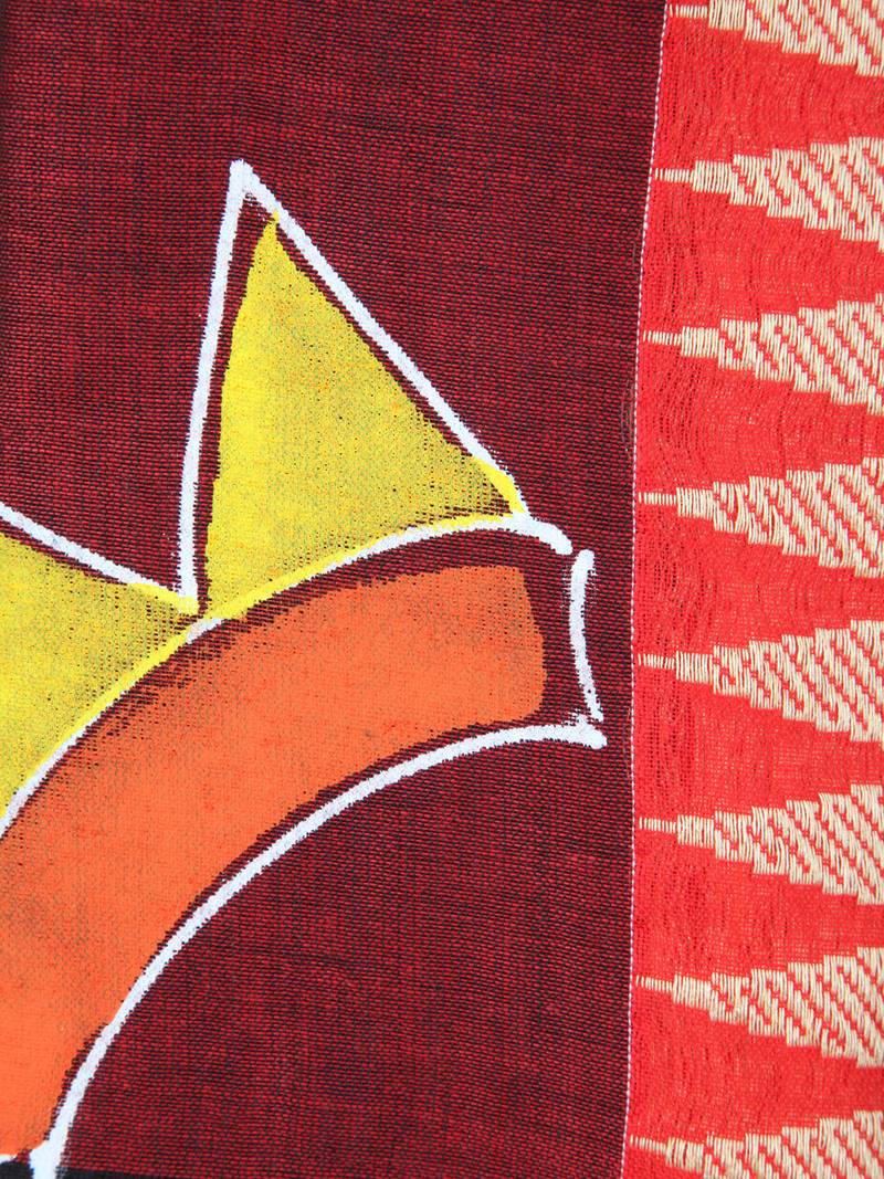 PinkLoom Women's Black Printed Cotton Saree With Blouse