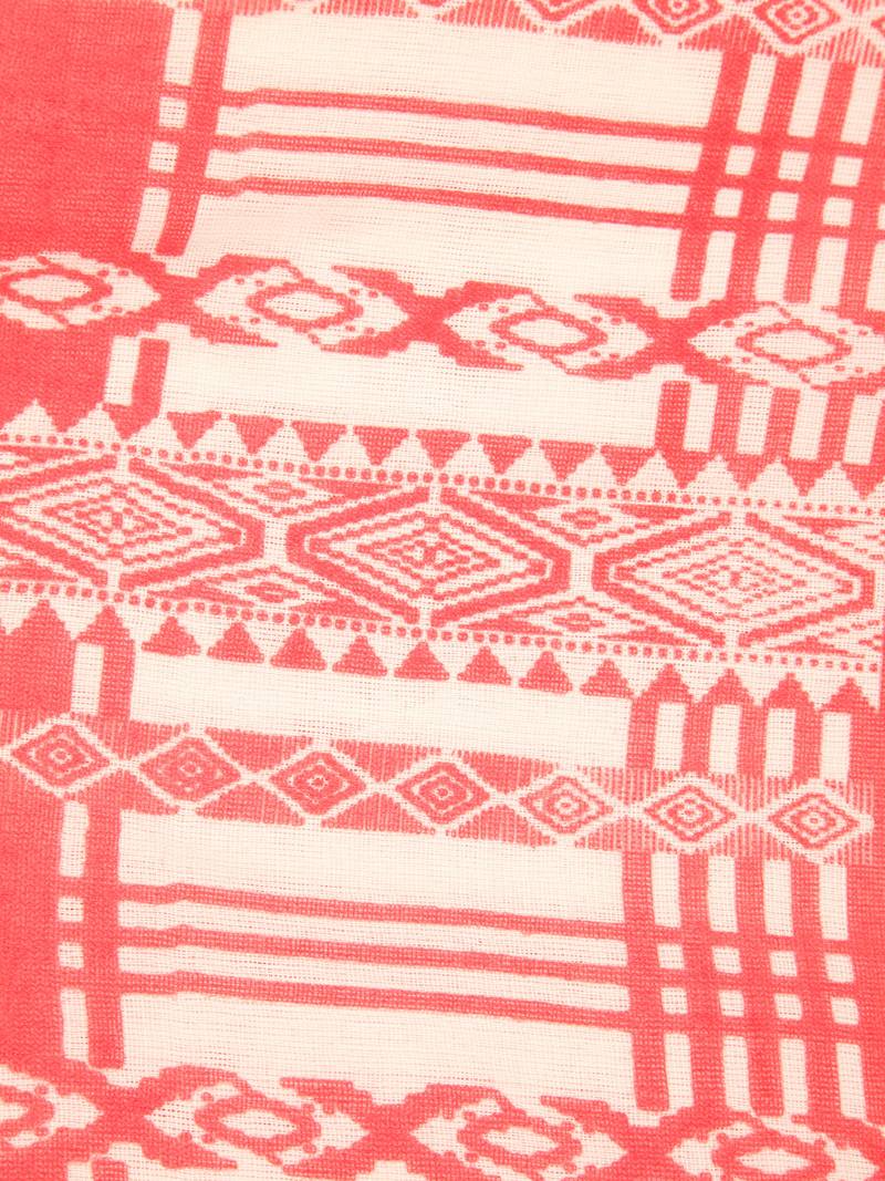 PinkLoom Women's White Printed Cotton Saree With Blouse