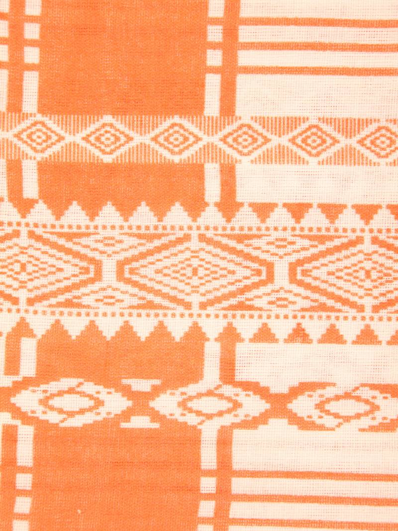 PinkLoom Women's White Printed Cotton Saree With Blouse