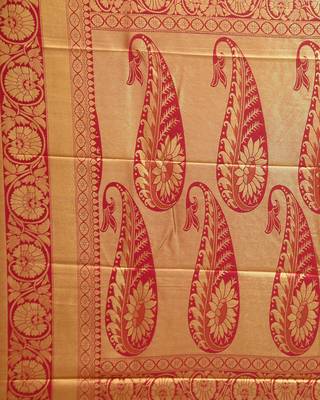CLASSICATE from the house of The Chennai Silks Magenta Gold-Toned Art Silk Saree With Running Blouse 6