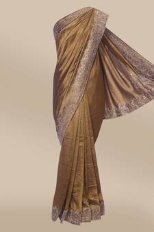 CLASSICATE from the house of The Chennai Silks Olive Dupion Saree With Running Blouse