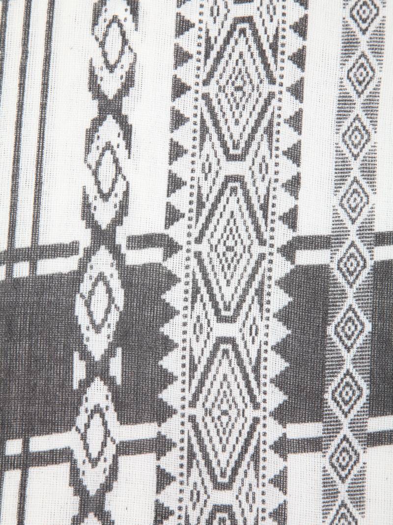 PinkLoom Women's White Printed Cotton Saree With Blouse