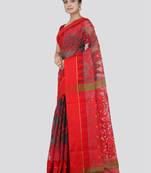 Pinkloom Women'S Grey Hand_Woven Cotton Jamdani Sarees Without Blouse