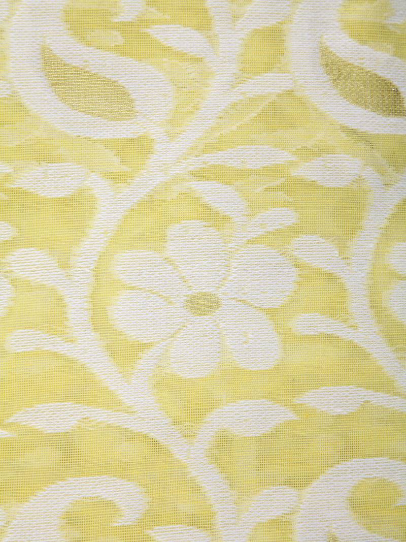 Pinkloom Women'S Yellow Hand_Woven Cotton Jamdani Saree Without Blouse