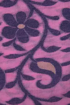 Pinkloom Women'S Lavender Hand_Woven Cotton Jamdani Saree Without Blouse