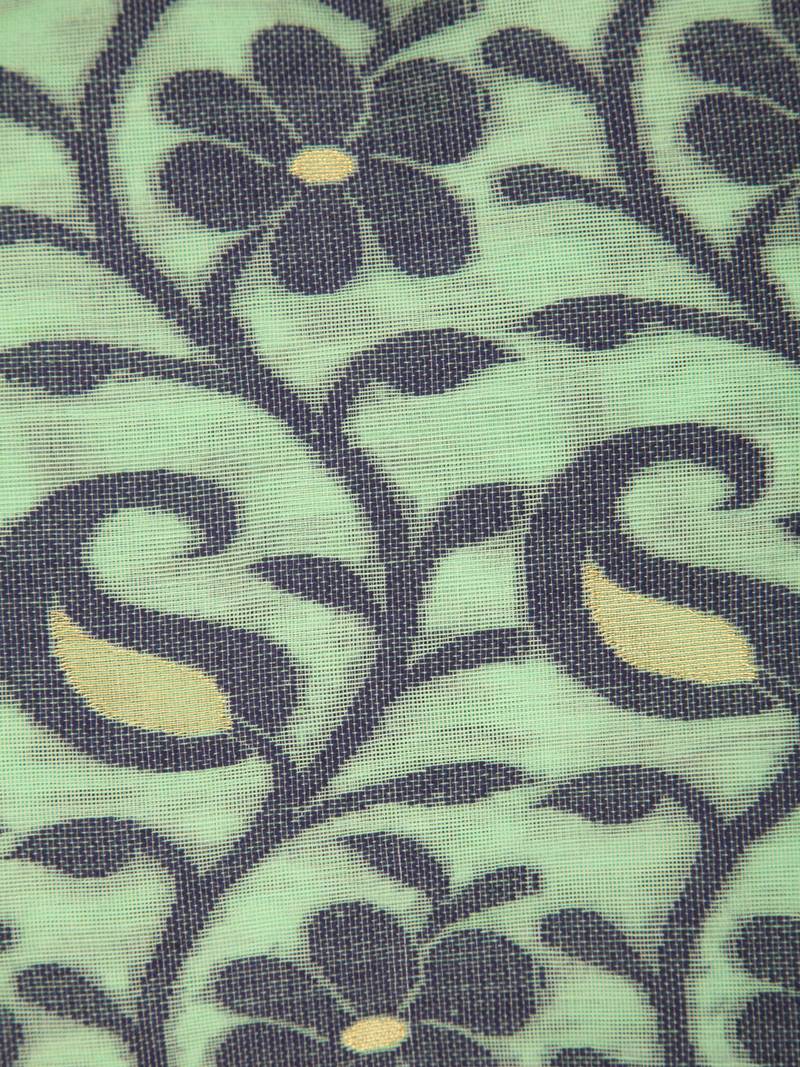 Pinkloom Women'S Green Hand_Woven Cotton Jamdani Saree Without Blouse