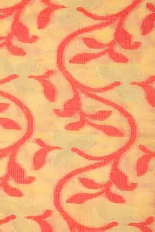 Pinkloom Women'S Yellow Hand_Woven Cotton Jamdani Saree Without Blouse