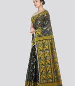 Pinkloom Women'S Grey Hand_Woven Cotton Jamdani Saree Without Blouse