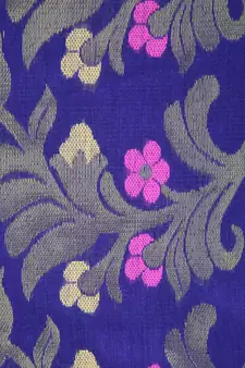 PinkLoom Women's Blue Hand_Woven Cotton_Silk Saree With Blouse