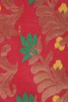 PinkLoom Women's Beige Hand_Woven Cotton_Silk Saree With Blouse