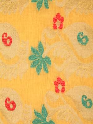 PinkLoom Women's Yellow Hand_Woven Cotton_Silk Saree With Blouse 4