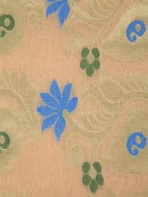 PinkLoom Women's Beige Hand_Woven Cotton_Silk Saree With Blouse 4