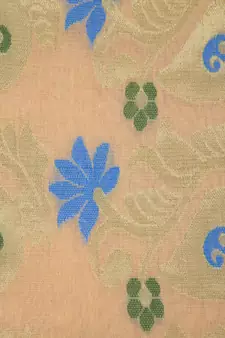 PinkLoom Women's Beige Hand_Woven Cotton_Silk Saree With Blouse
