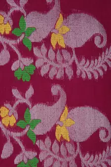PinkLoom Women's Maroon Hand_Woven Cotton_Silk Saree With Blouse