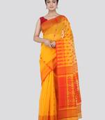 Pinkloom Women'S Yellow Hand_Woven Cotton Jamdani Saree Without Blouse